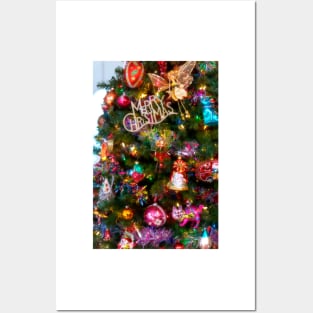 Merry Christmas Decorated tree Posters and Art